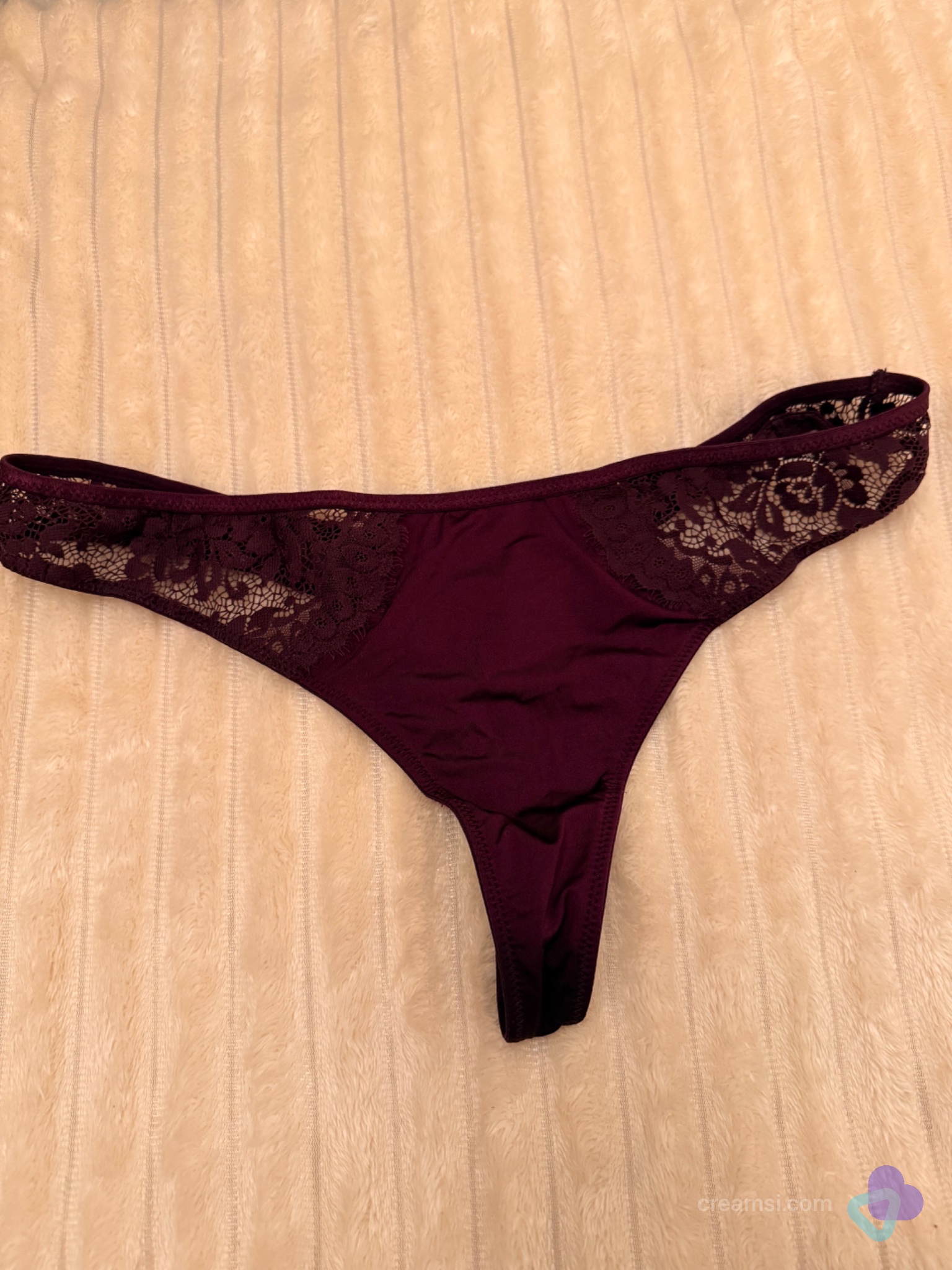 🩷 Bordeaux Spitzen String Tanga Gr. 40 getragen 💦🫦
