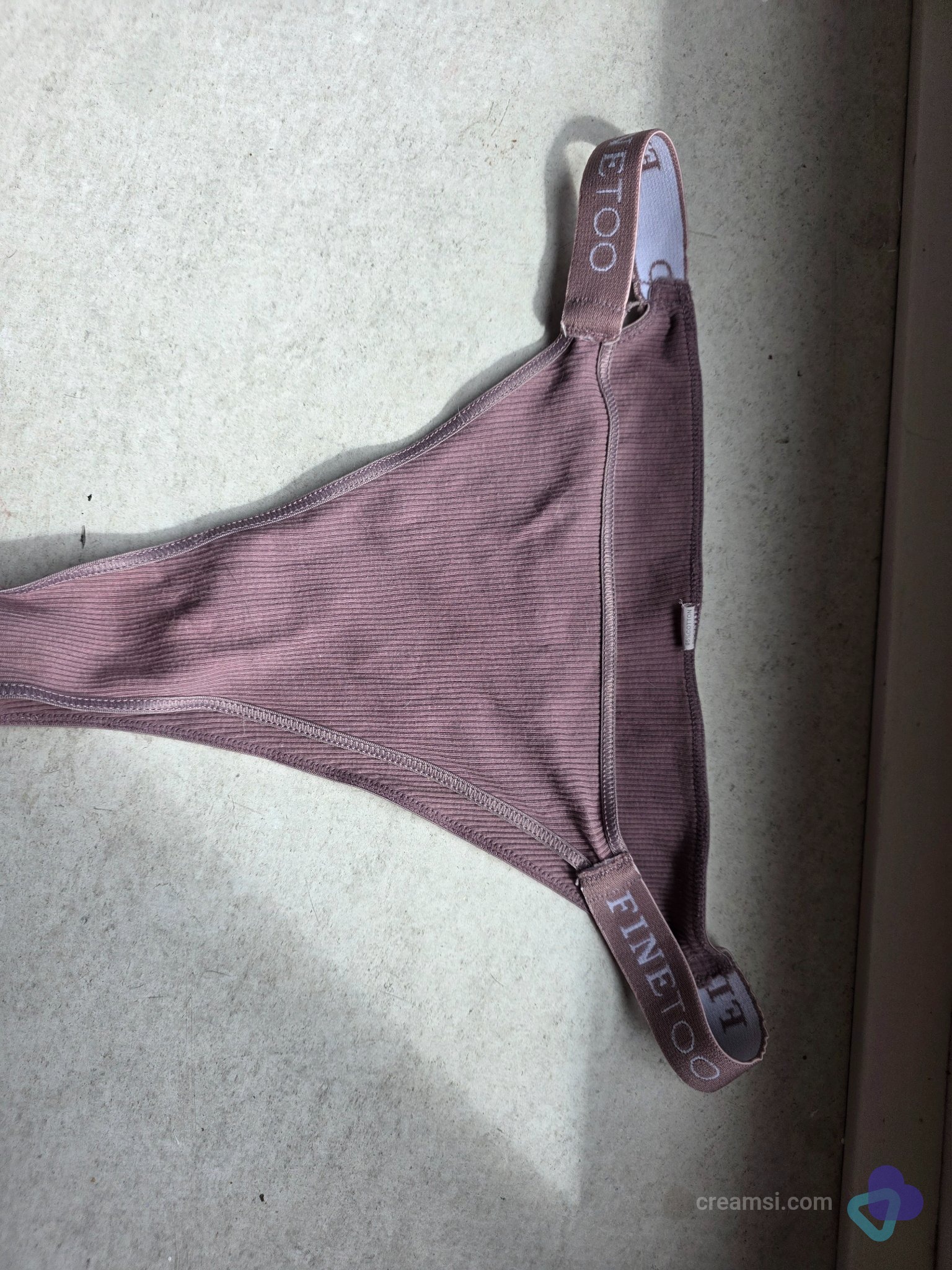 Gerippter Slip in Mauve