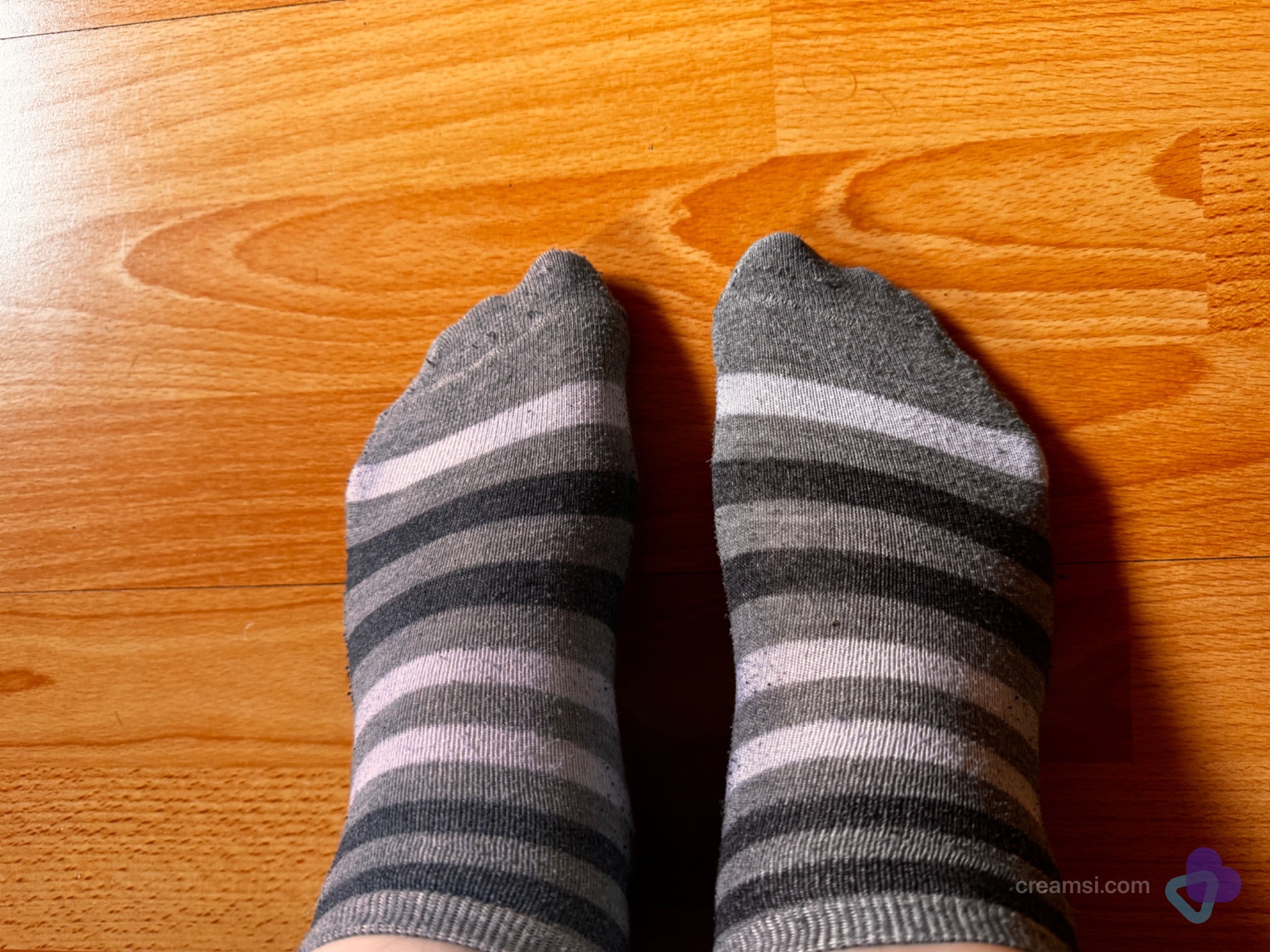 Graue Ringel Socken
