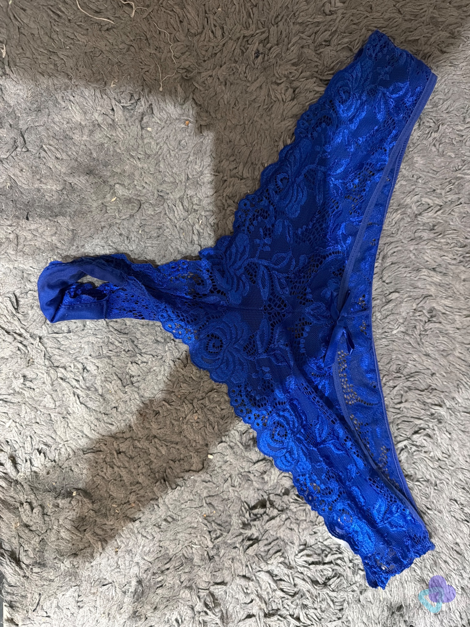 Blauer Spitzen Slip