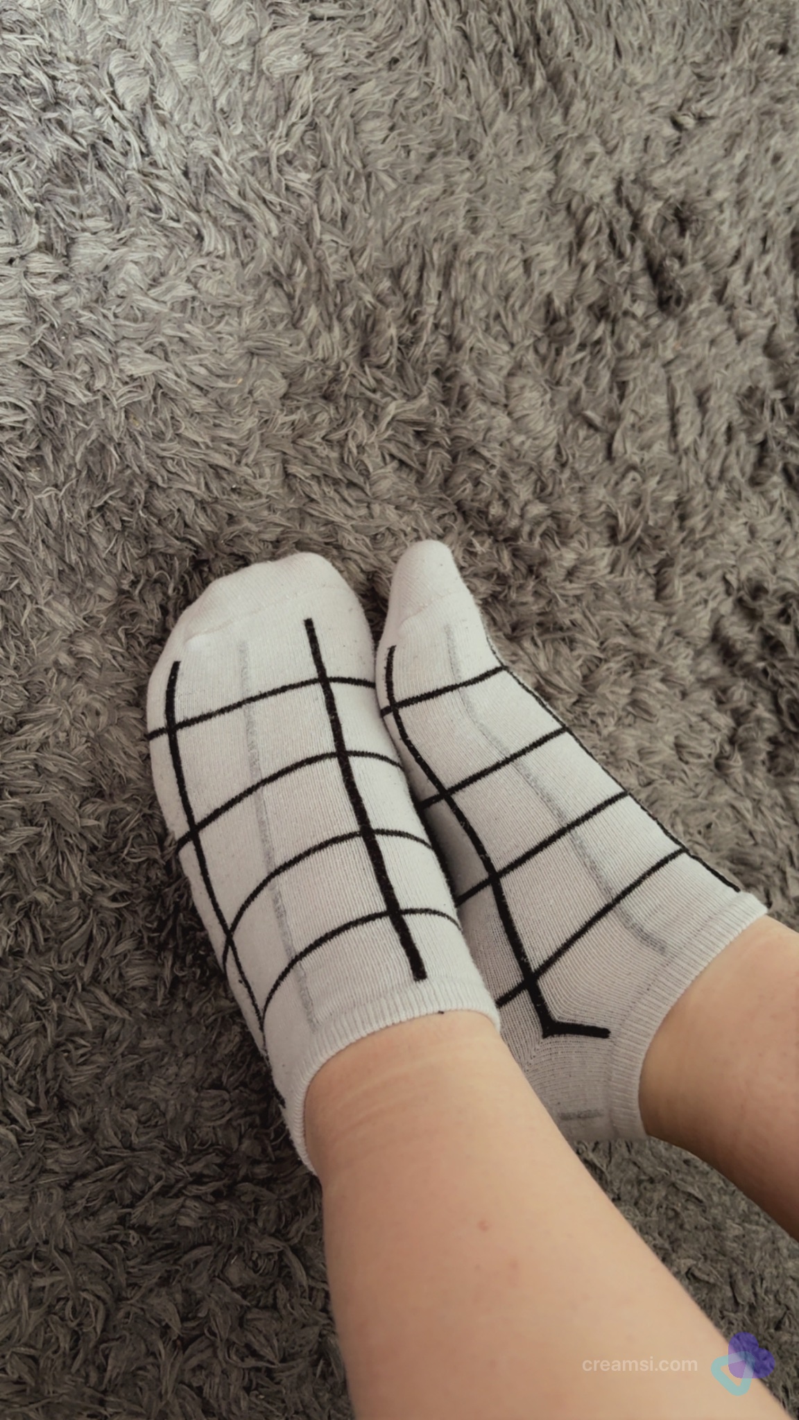 Kariierte Sneaker Socken Weiß