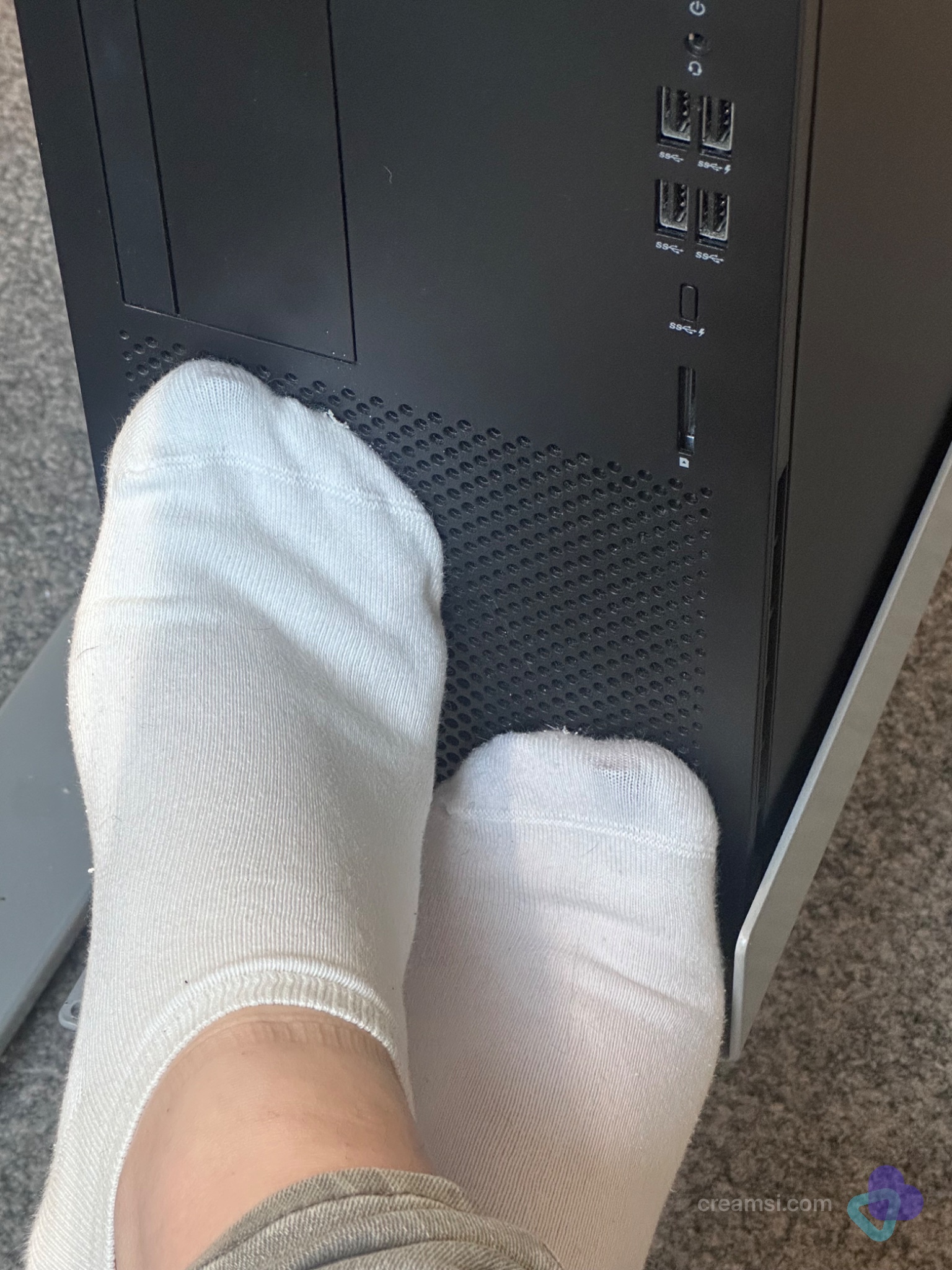 Weiße Sneakersocken bei der Arbeit getragen Gr.39-42