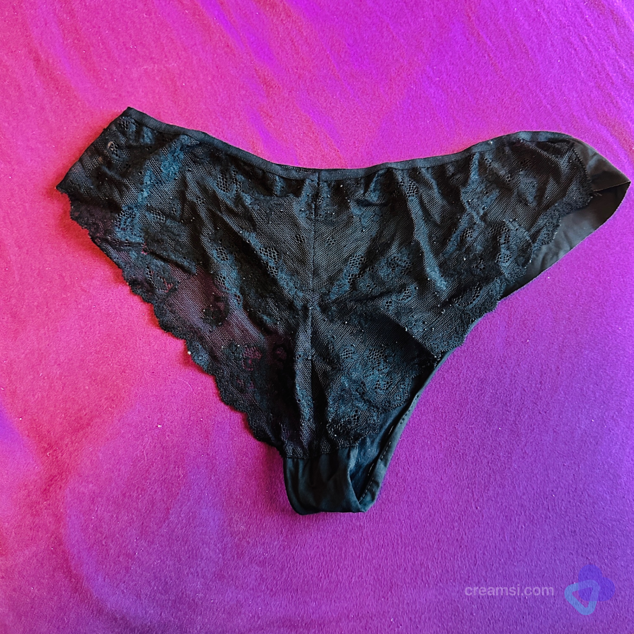Schwarze Spitzen Brasilien Slip