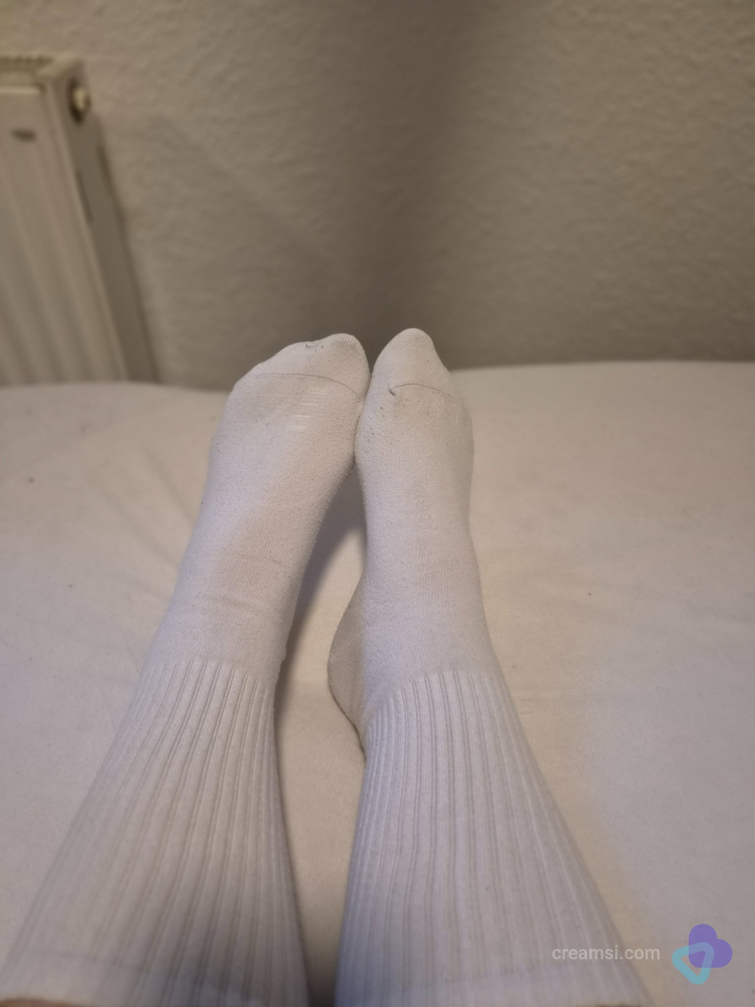 Weiße Rippen Socken