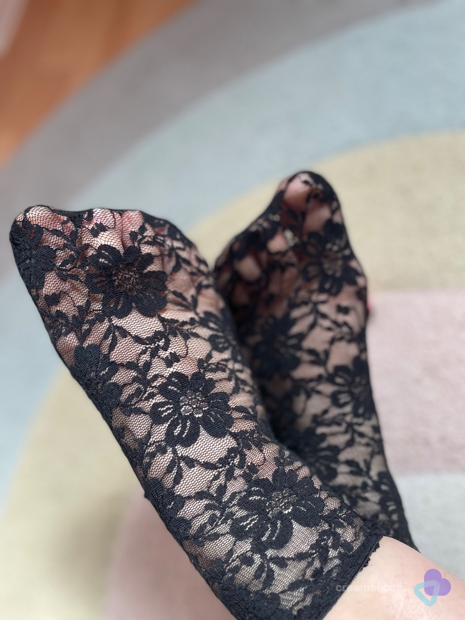 Elegante Spitzen-Socken Schwarz