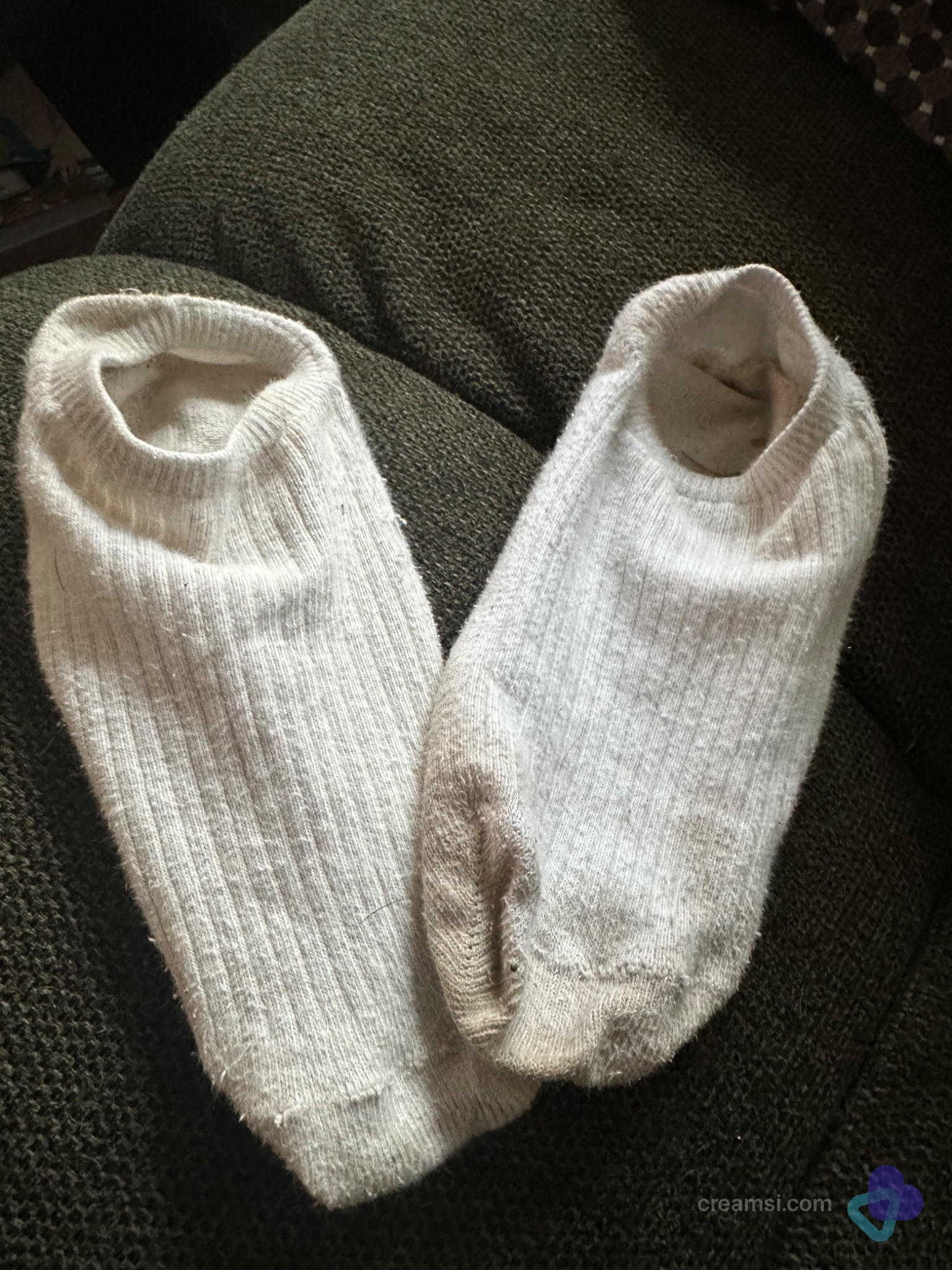 Cremeweiße Sneaker Socken