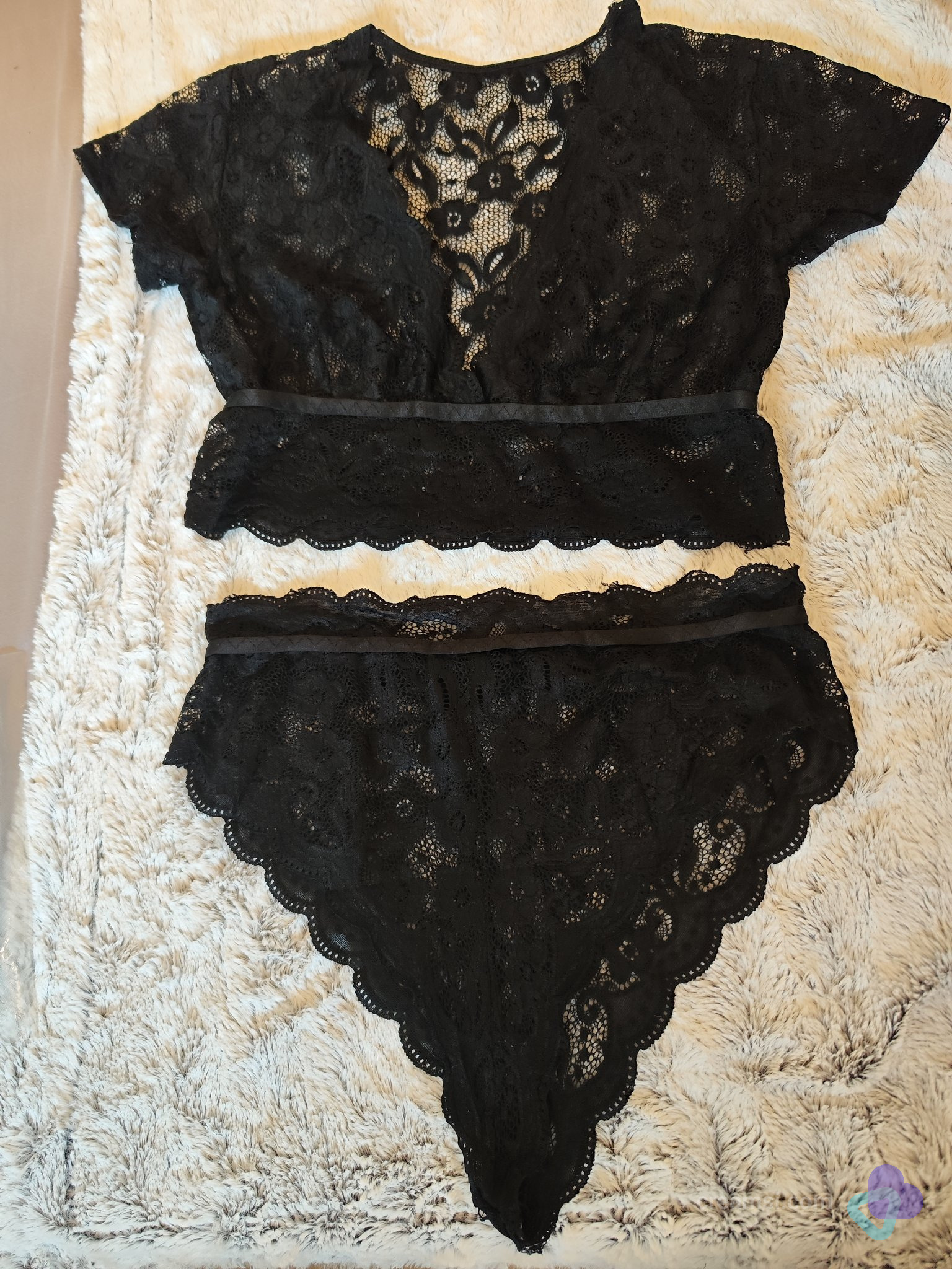 Schwarzes Spitzen Set