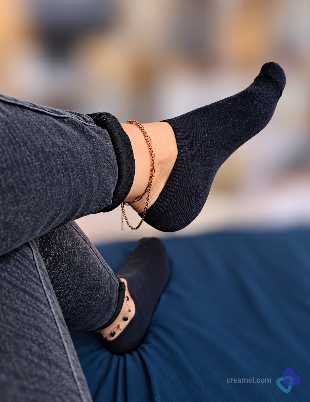 Schwarze Sneacker-Socken