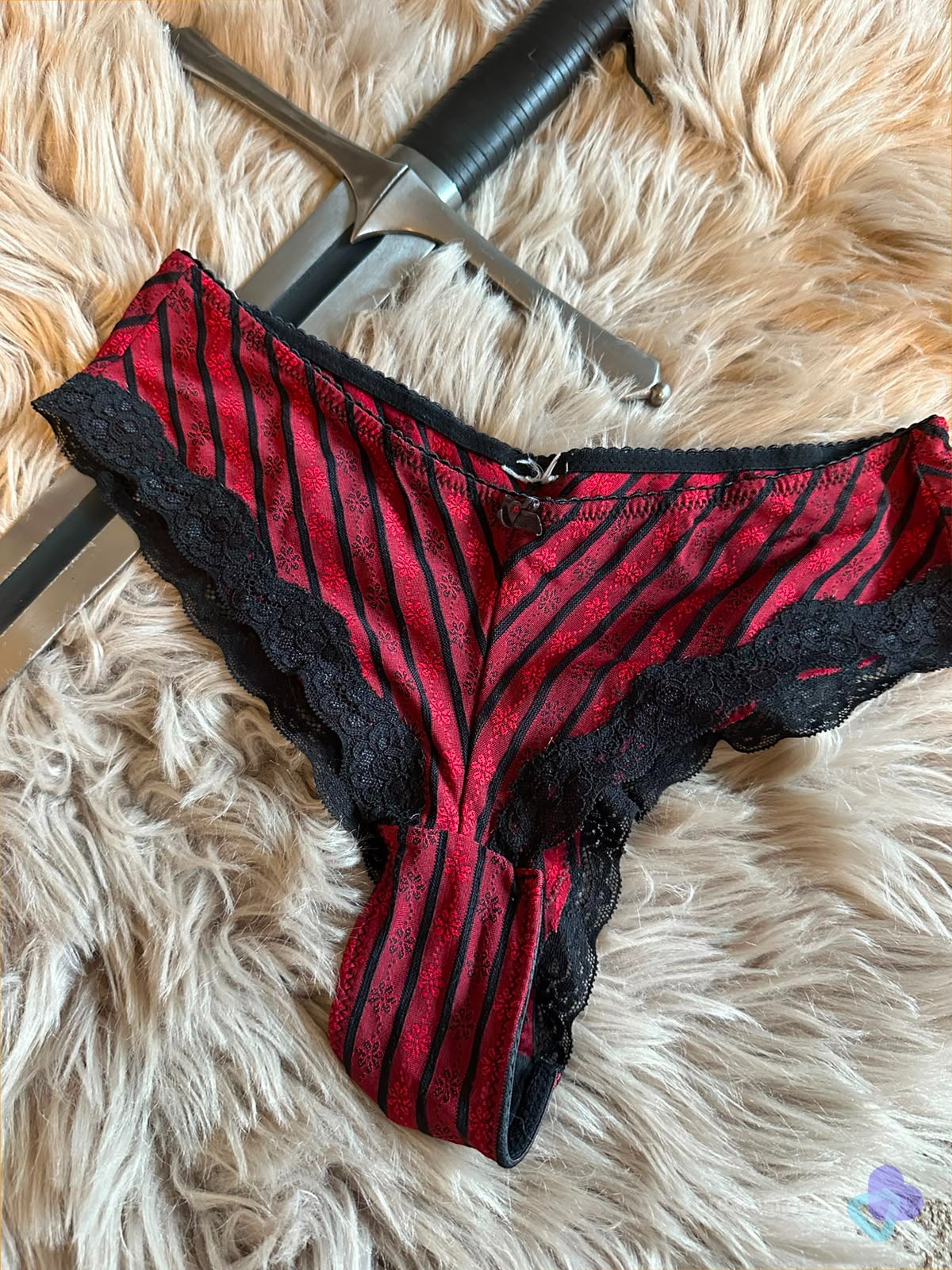 Crimson Lace Slip Tangas