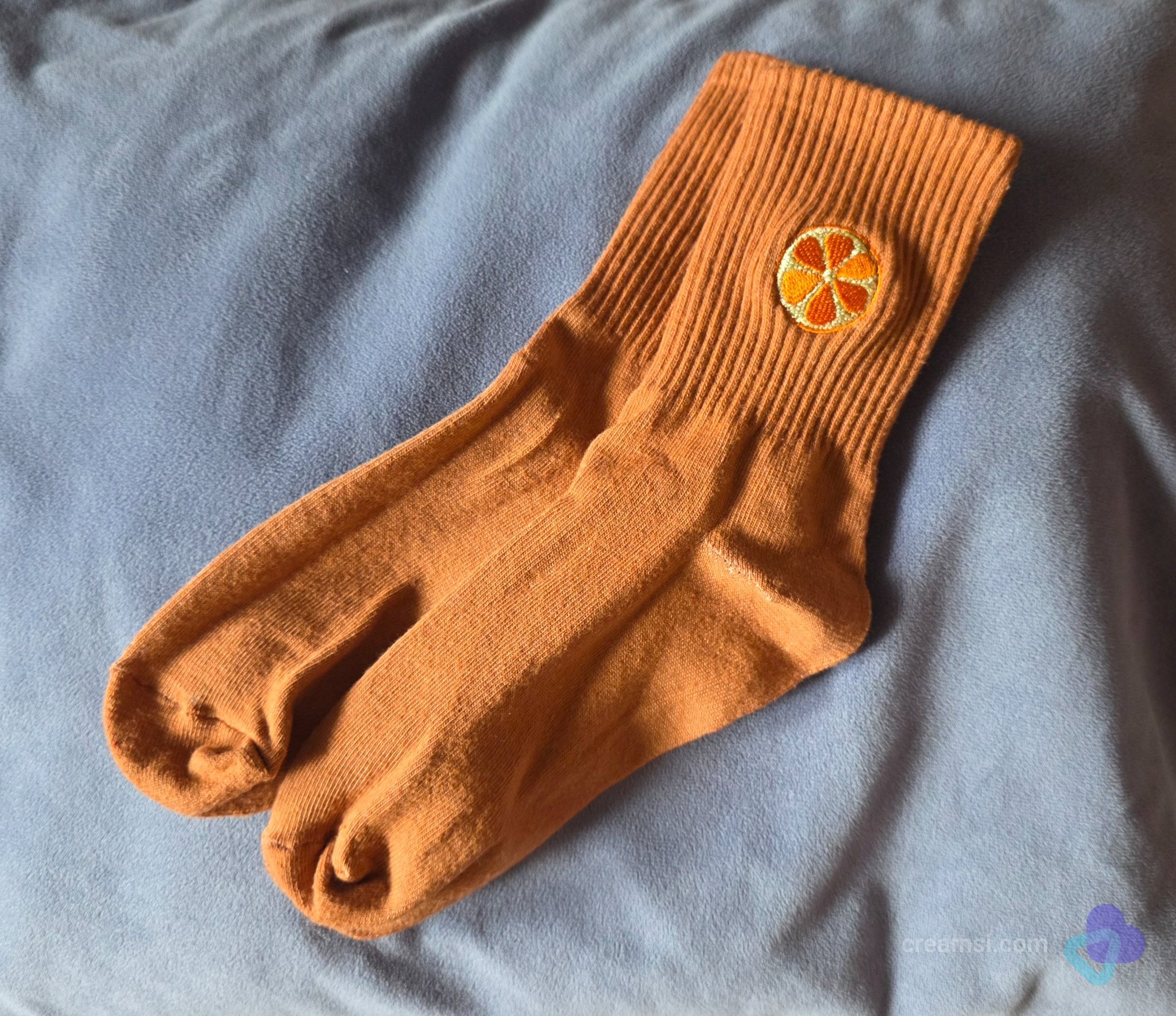 Orange Ribbed Socks – 24h Worn