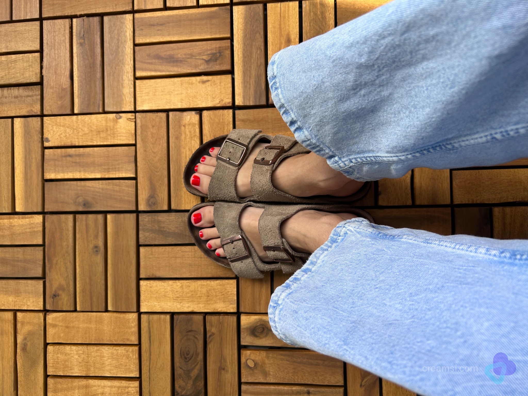 intensiv getragene Birkenstocks