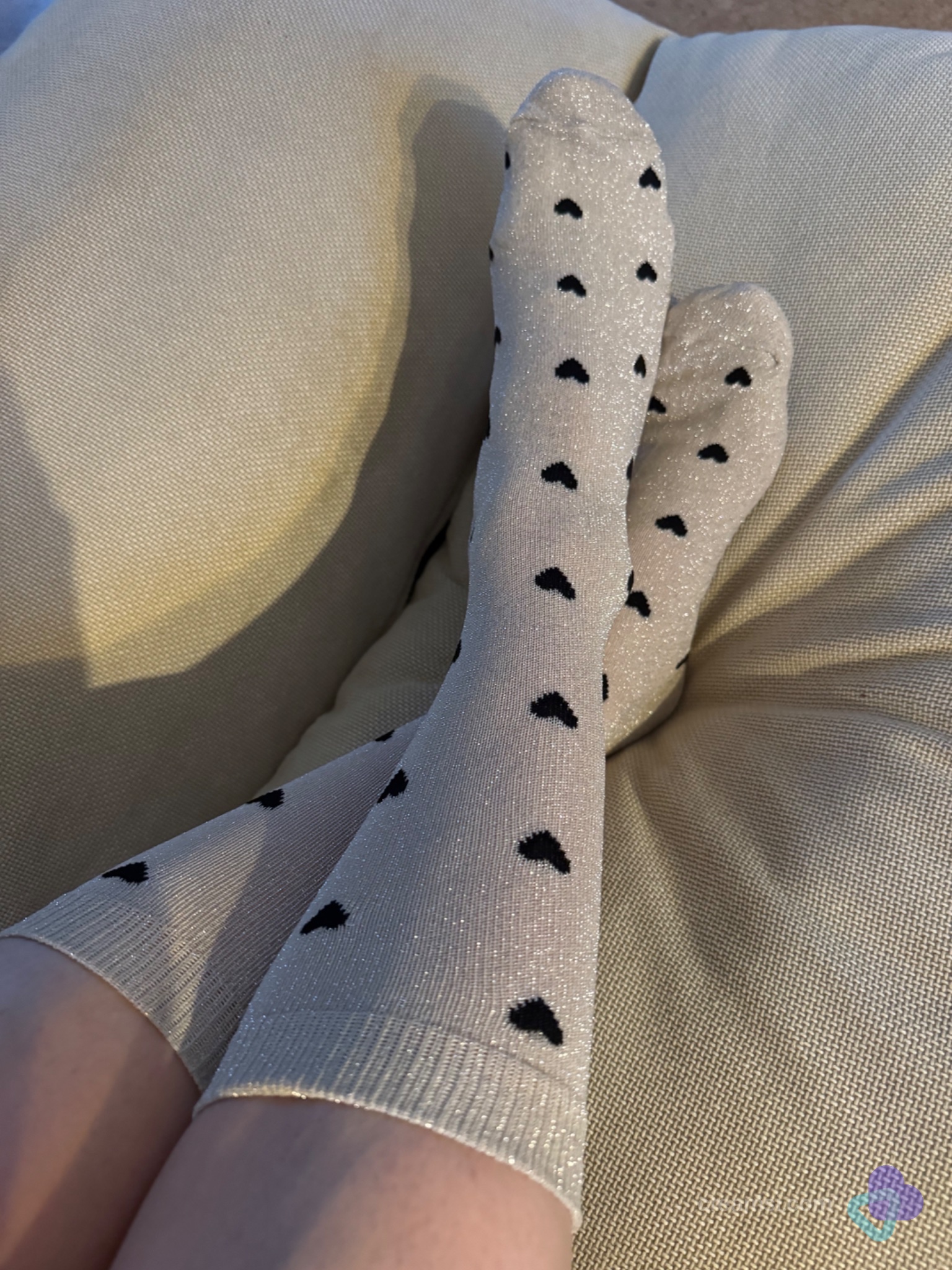 Glitzer Herz Socken Gold beige sehr süß