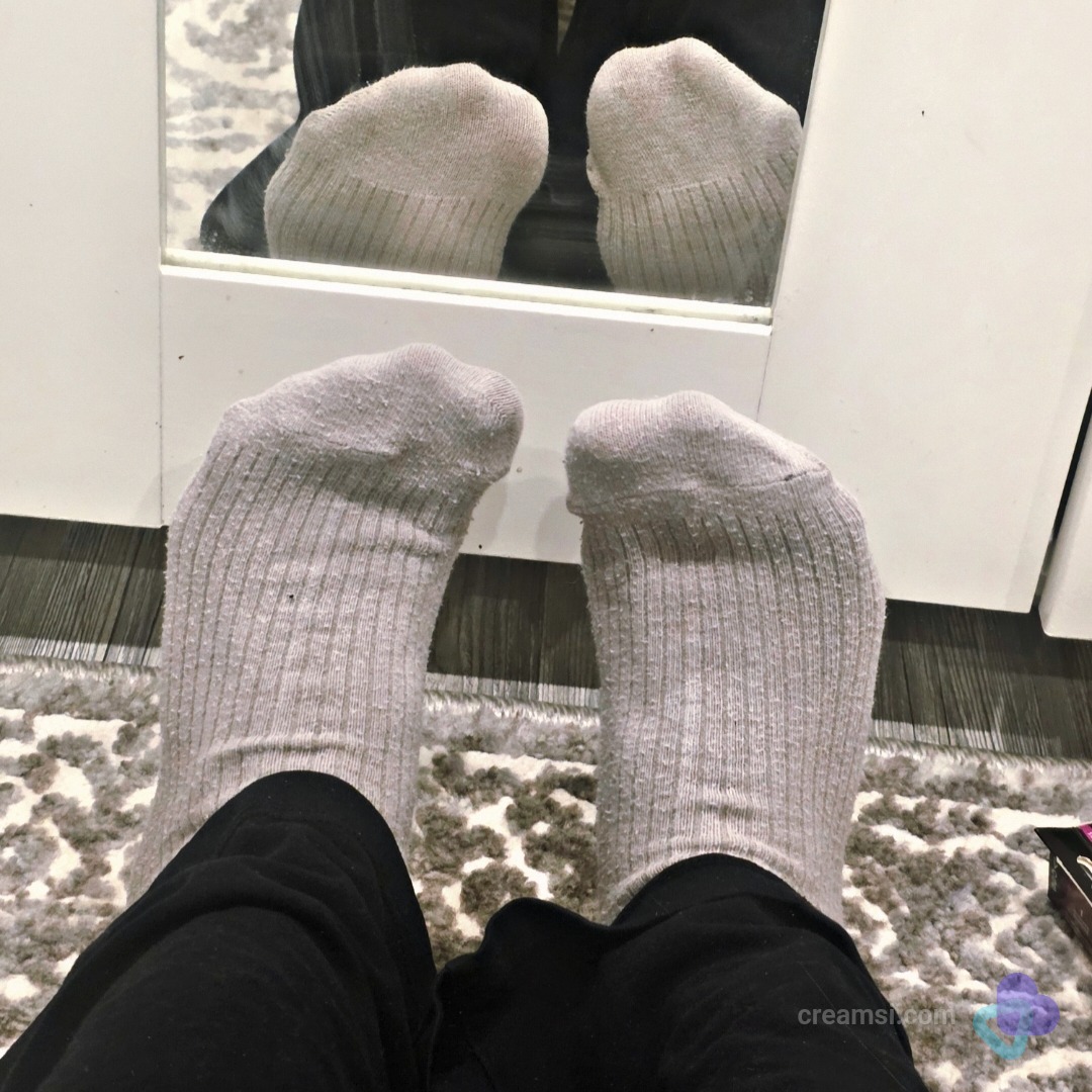 Beige-Farbene Sneaker Socken im Rippenstick Style