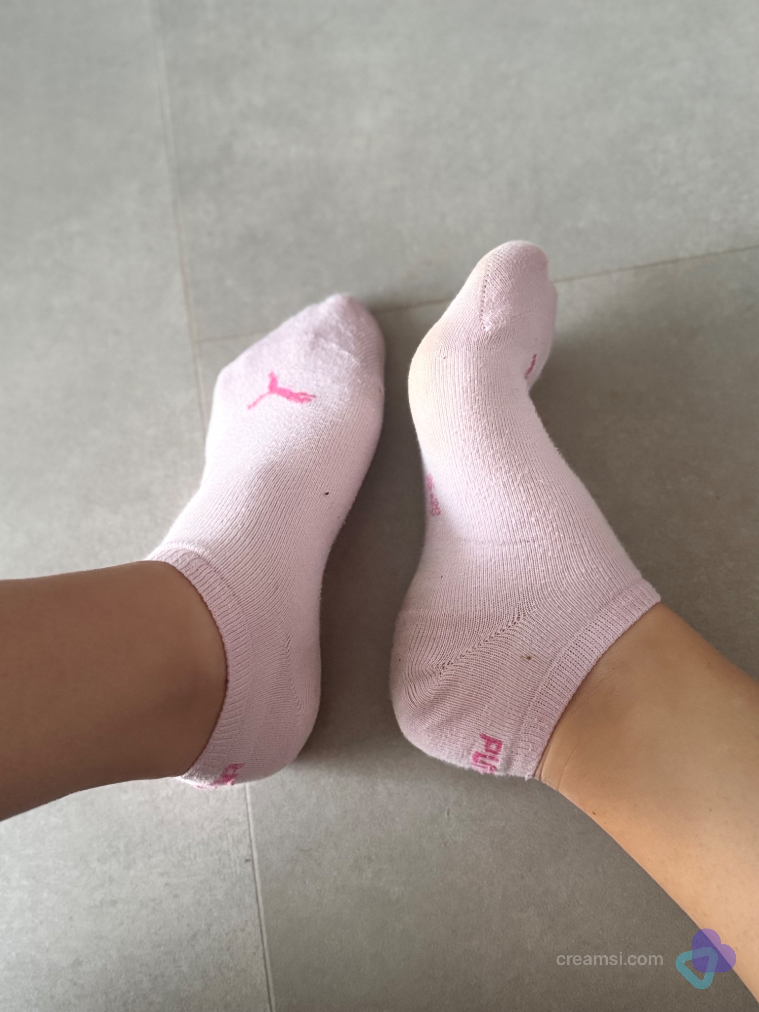 Rosa Puma Logo Socken