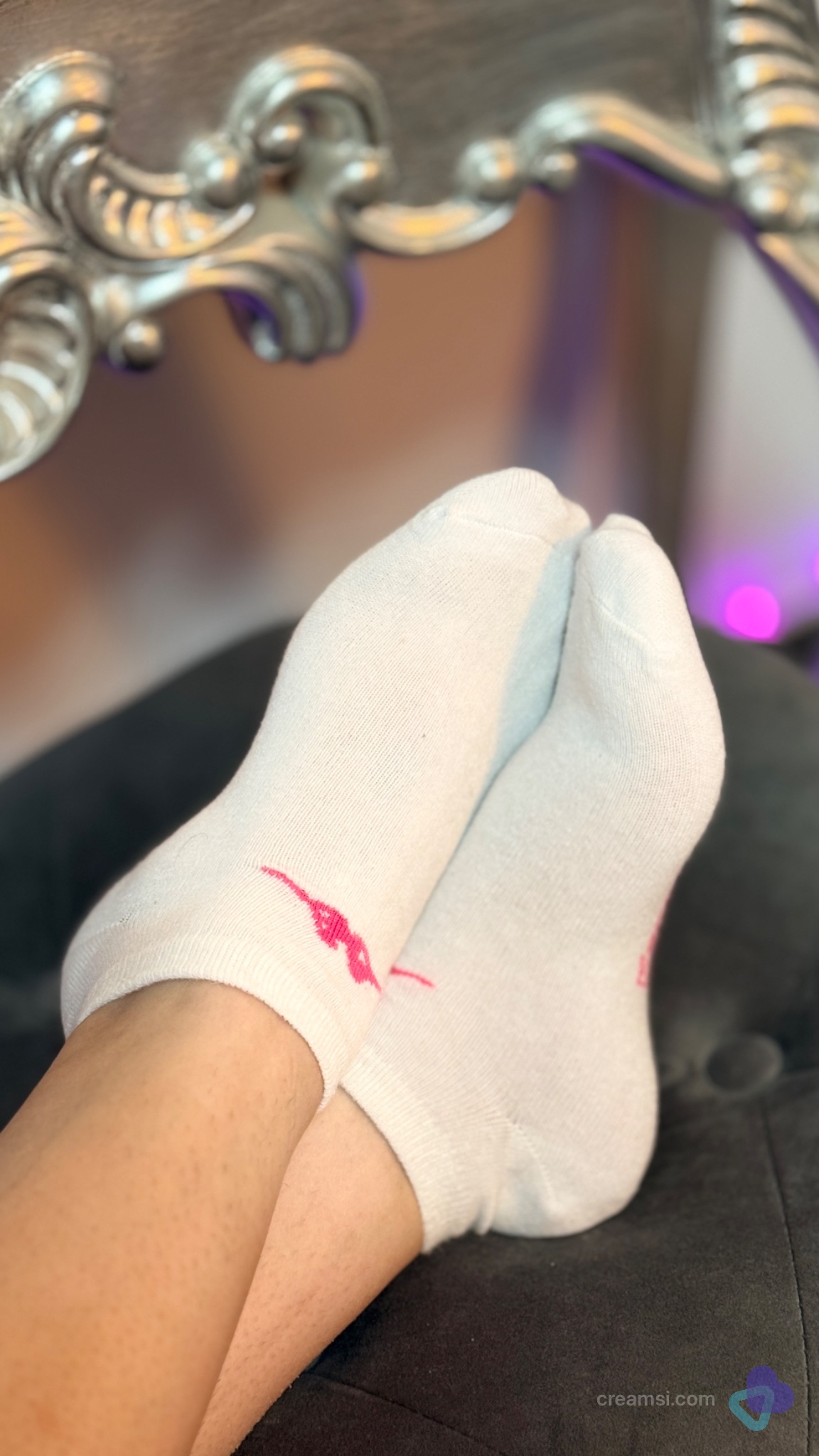 Lippen-Socken Weiß-Pink