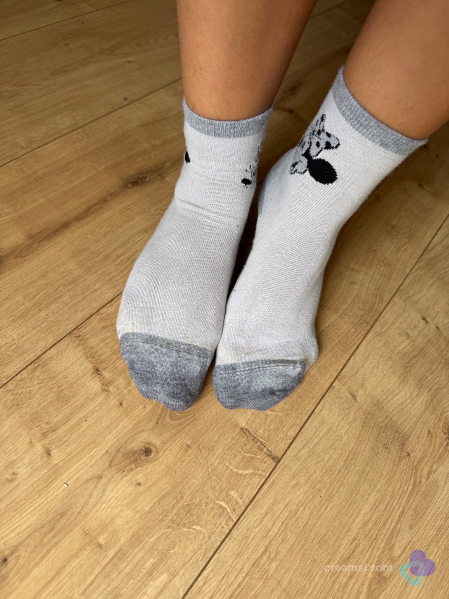 Hellrosa Minnie-Maus-Sportsocken | Größe 37