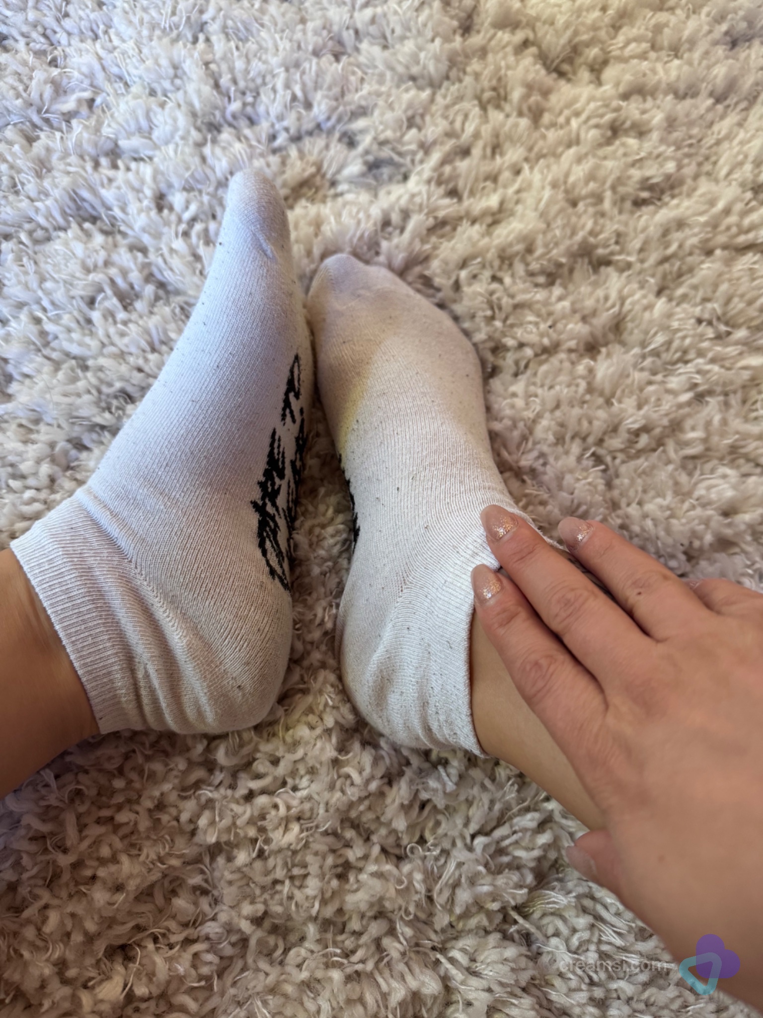 Sneaker Socken, einen Tag getragen.